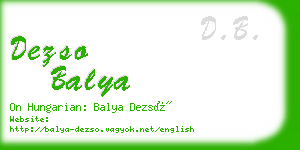 dezso balya business card